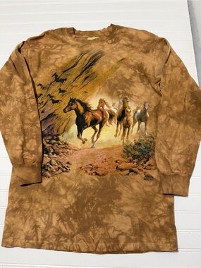 Vintage Y2K The Mountain Horse Graphic Long Sleeve - M - NOS - Unisex